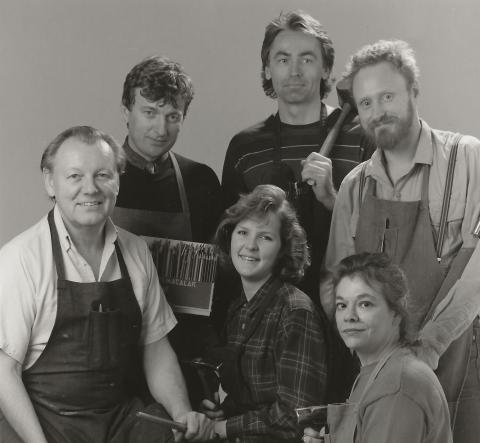 Faculty at the Alberta College of Art including Orland Larson (on left).