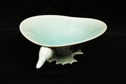 Duck handled thrown bowl in HH celadon 2005.jpeg