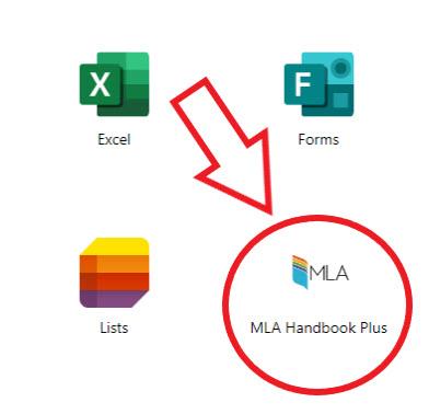 Screenshot image of the MLA Handbook Plus icon on myApps