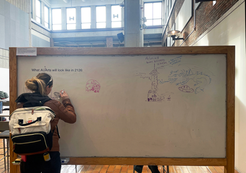 Students contributing to boards