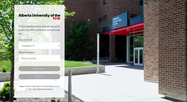 Multi-factor authentication screen requesting phone number for SMS verification.