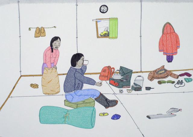 Annie Pootoogook, Installation view, 2007