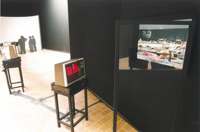 Installation view of Catastrophe in Telerama, David Hoffos, 2024. 