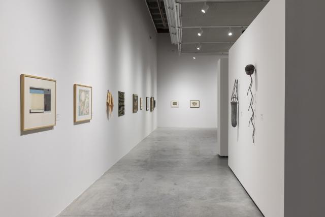 Installation view of Knowledge Made Concrete: 100 Years of Teaching and Collecting, 17 Jan — 8 Mar 2025, Illingworth Kerr Gallery, AUArts, Calgary. Photo Credit: Katy Whitt. 