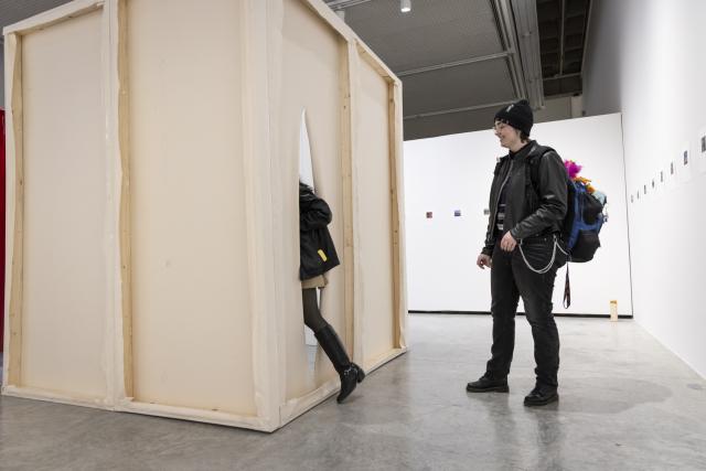 MFA Thesis Exhibition 2025, Installation view, 2025. Work by Hanxing (Cristina) Wang. Image courtesy of Katy Whitt.