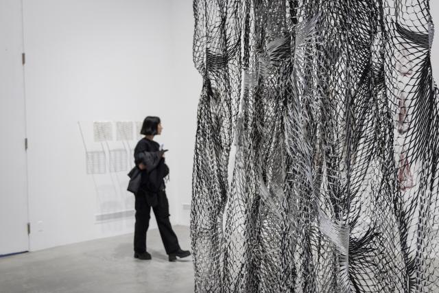 MFA Thesis Exhibition 2025, Installation view, 2025. Work by Natalie Gerber. Image courtesy of Katy Whitt.