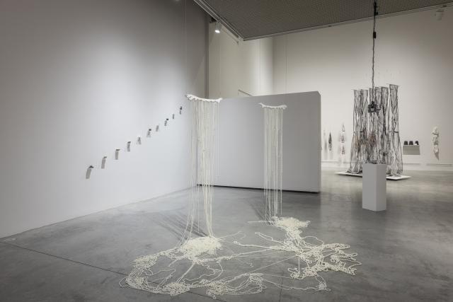 MFA Thesis Exhibition 2025, Installation view, 2025. Work by Hanxiang (Mathilda) Meng. Image courtesy of Katy Whitt.