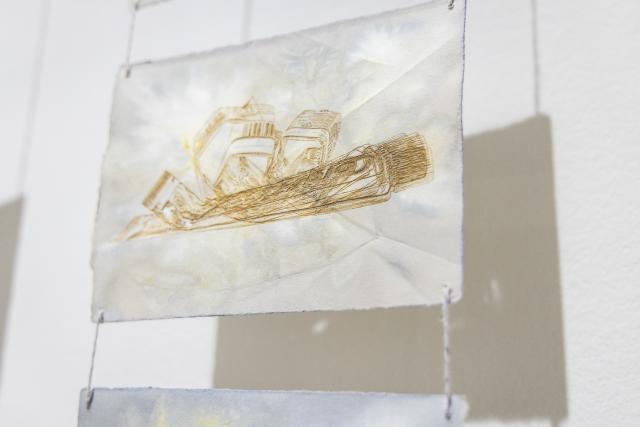 MFA Thesis Exhibition 2025, Installation view, 2025. Work by Sanaz Zamani. Image courtesy of Katy Whitt.