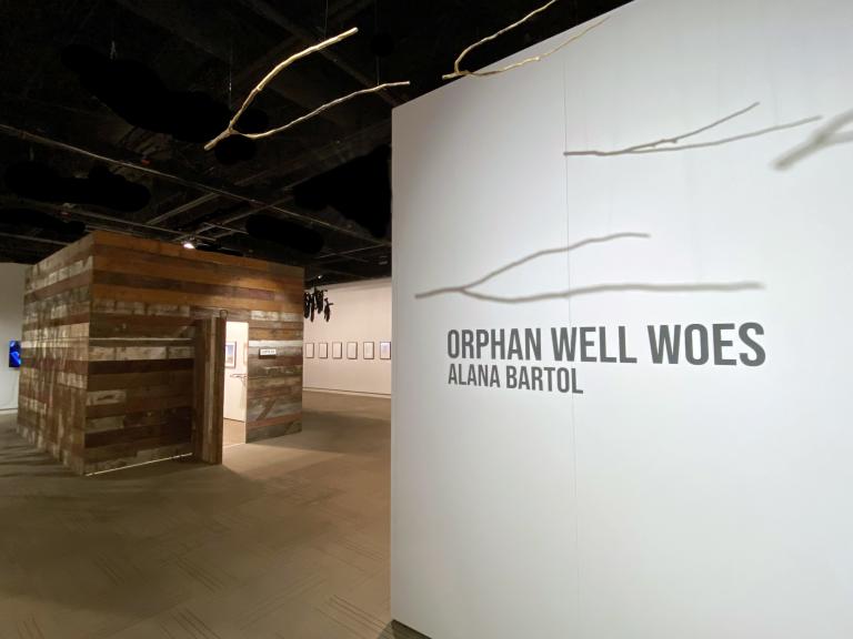 Alana Bartol, Installation view, Orphan Well Woes, 2024, Red Deer Museum + Art Gallery.