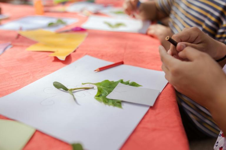 Crafting forest fairies with leaves